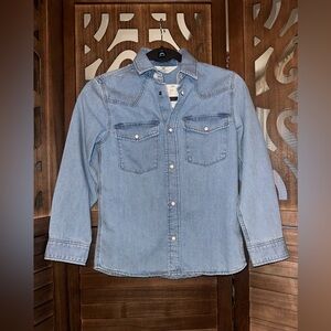 H&M Classic Blue Denim Shirt- Size 9/10